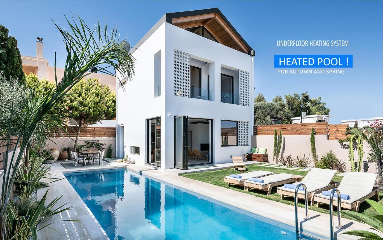Fos Villa, A Luxe House With Private Heated Pool Galatás المظهر الخارجي الصورة